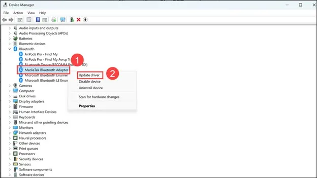 select Update driver.