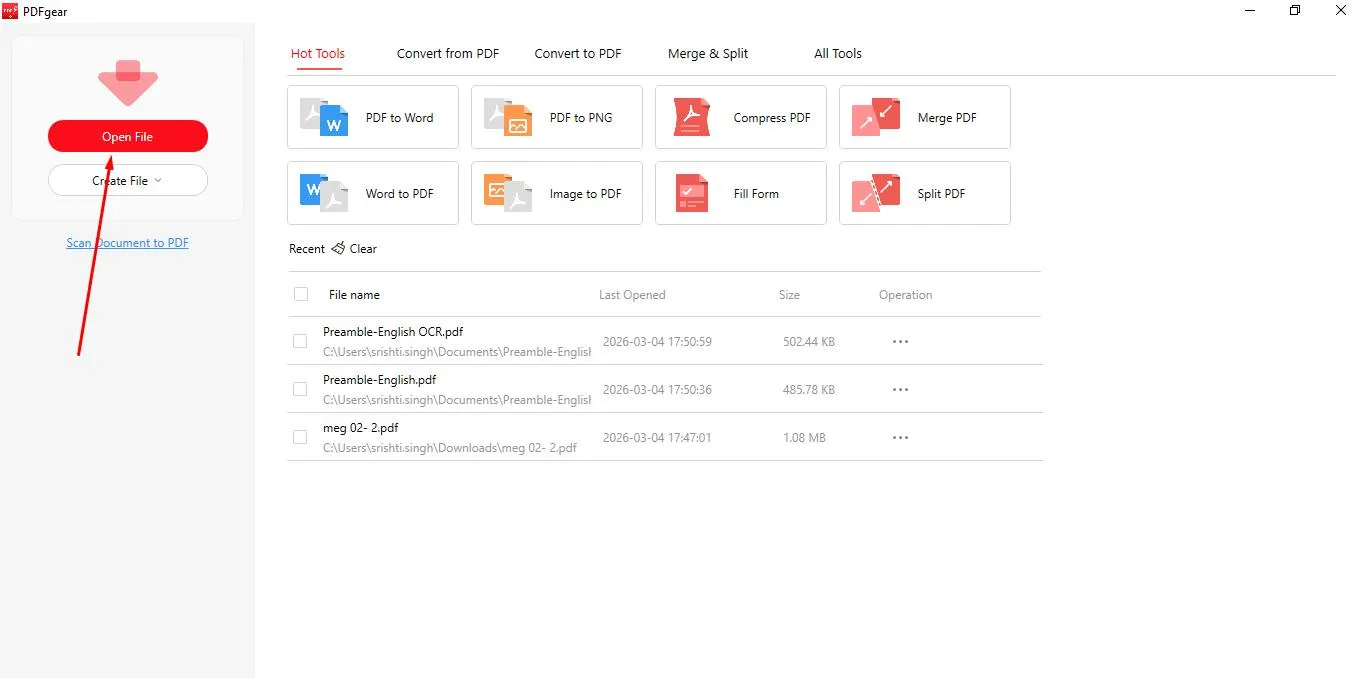 select file