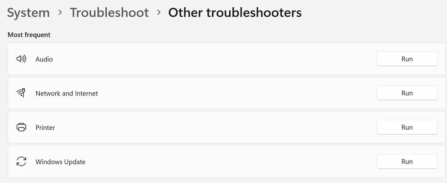 Other troubleshooters