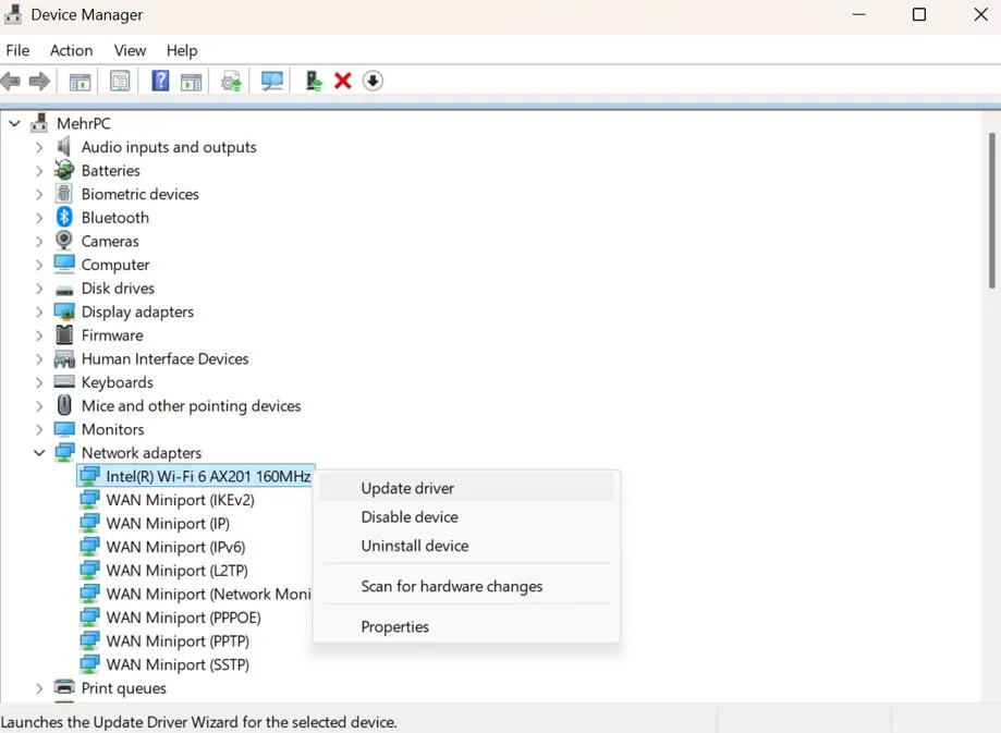 choose Update Driver