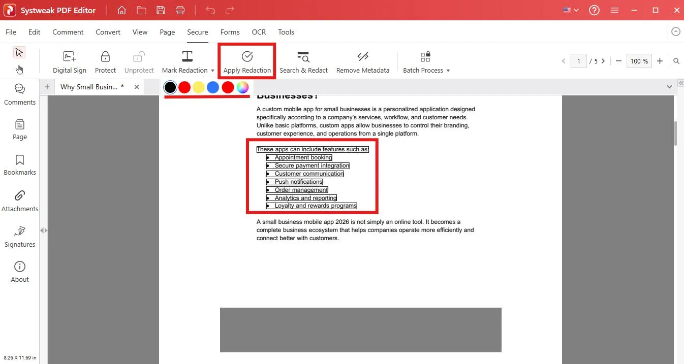 Apply Redaction