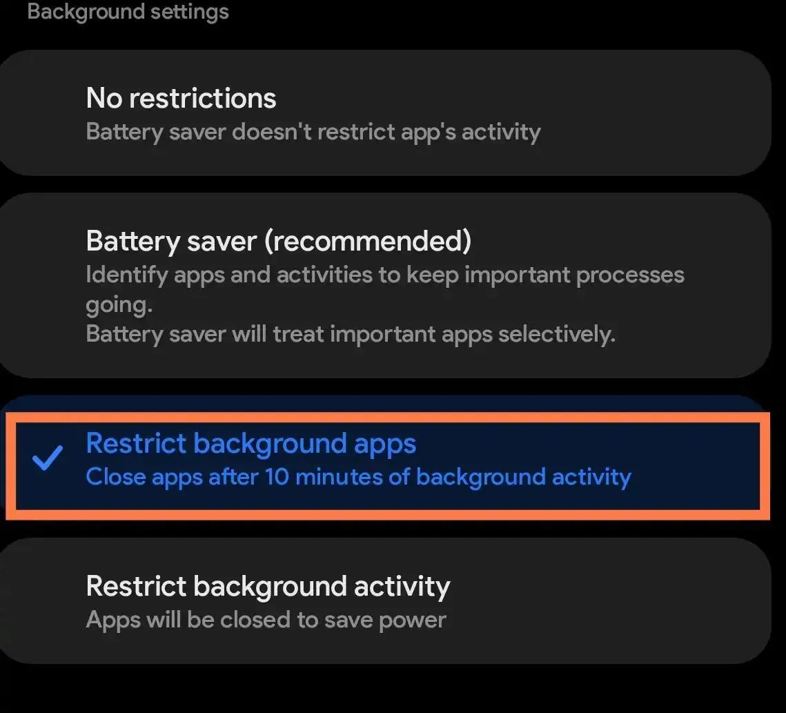Background Restrictions