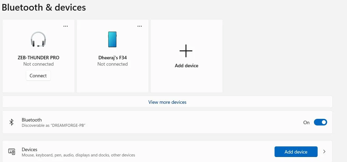 Bluetooth & Devices