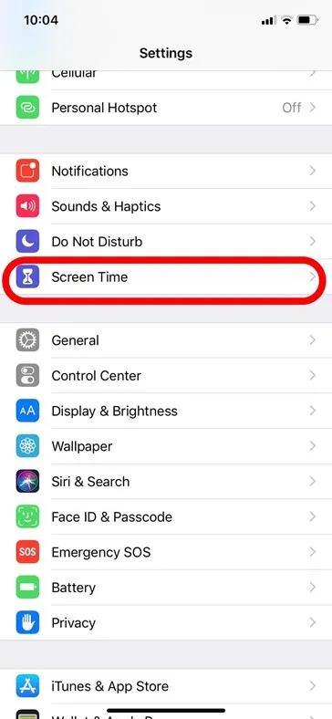 Disable Screen Time restrictions