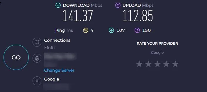 Ookla's Speedtest