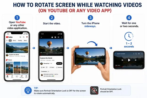 Rotate While Watching Videos