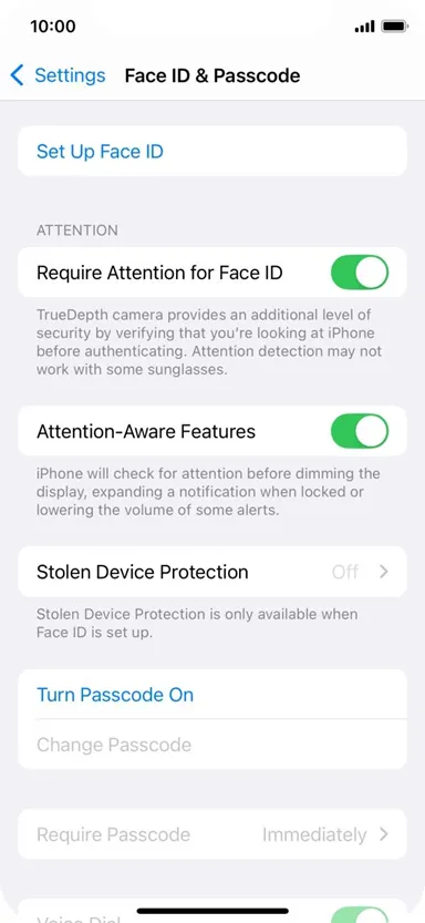 Set Up Face ID