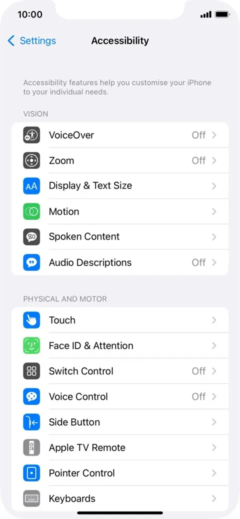 Tap Face ID & Attention