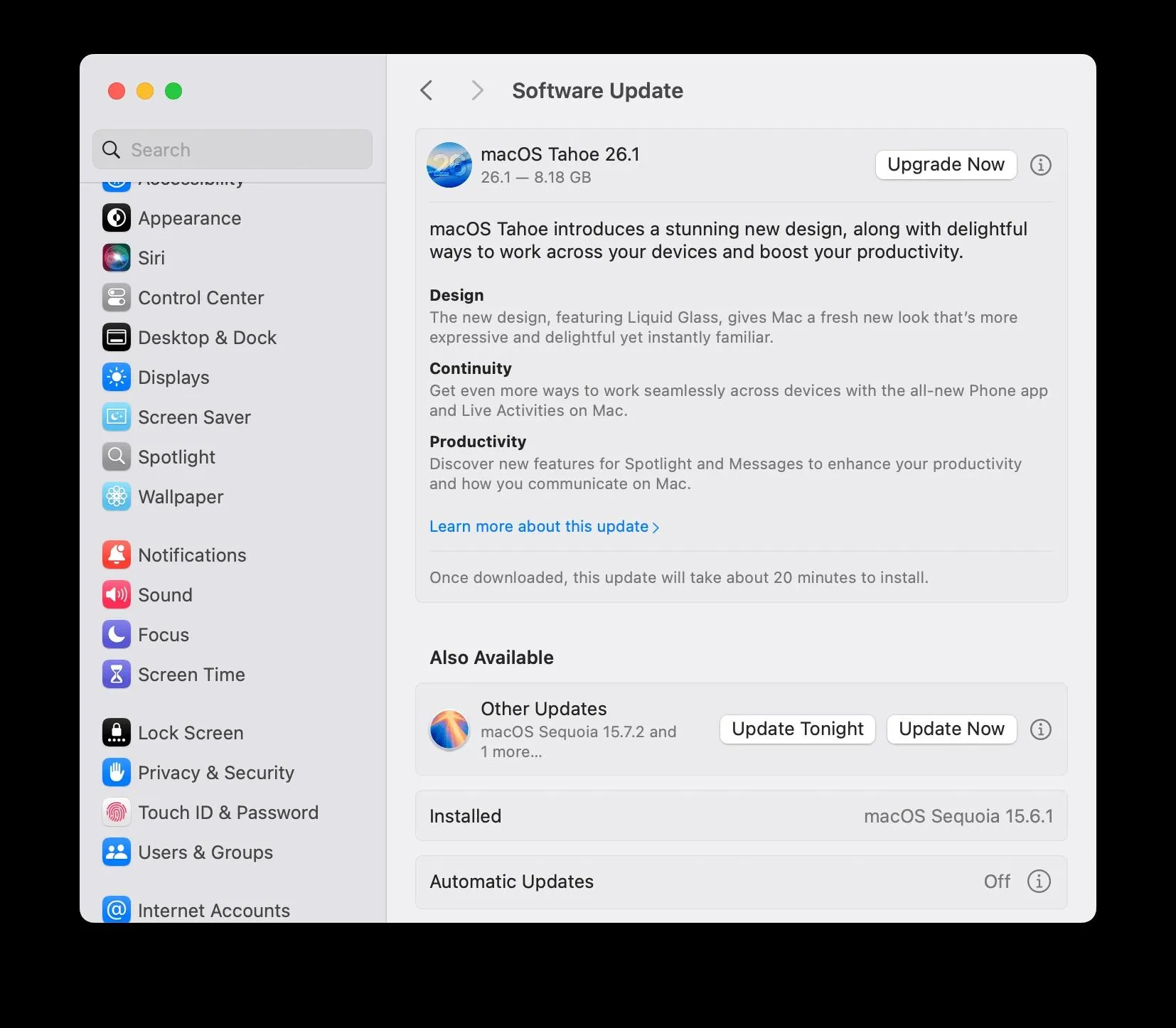 Updating macOS