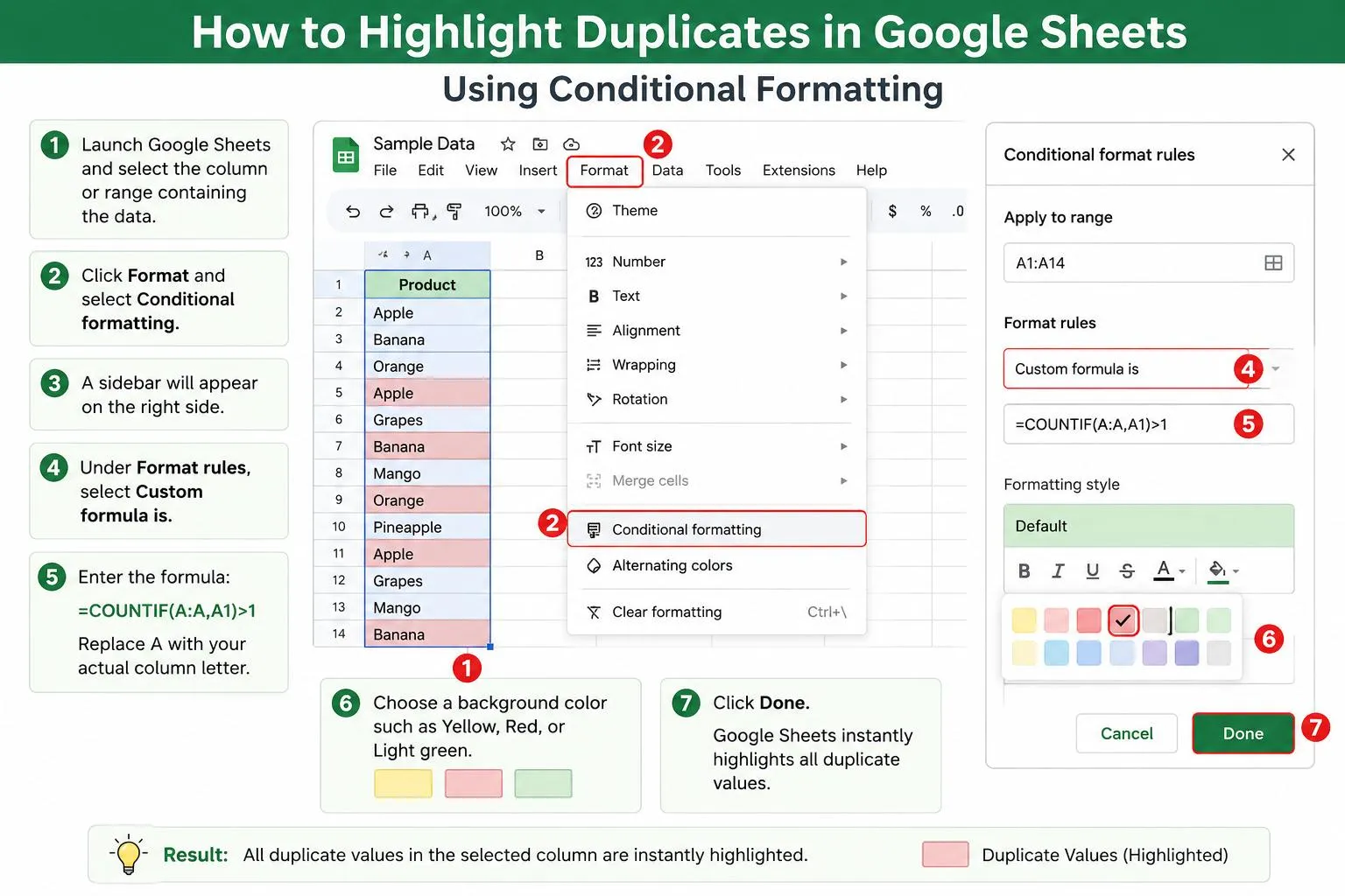 Using Conditional Formatting