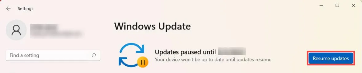 pending update