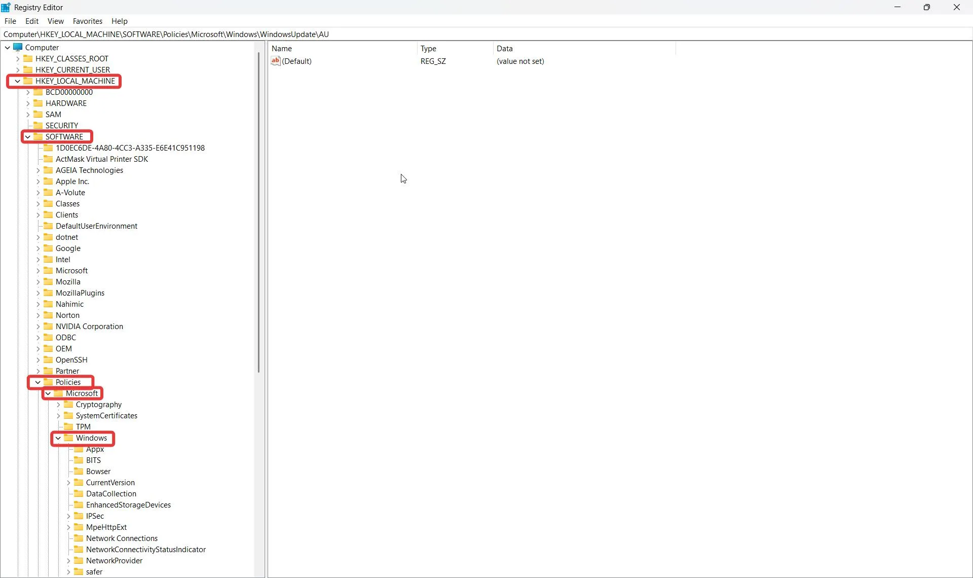 registry editor
