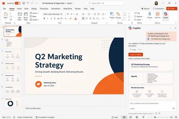 Build a PowerPoint deck from a document