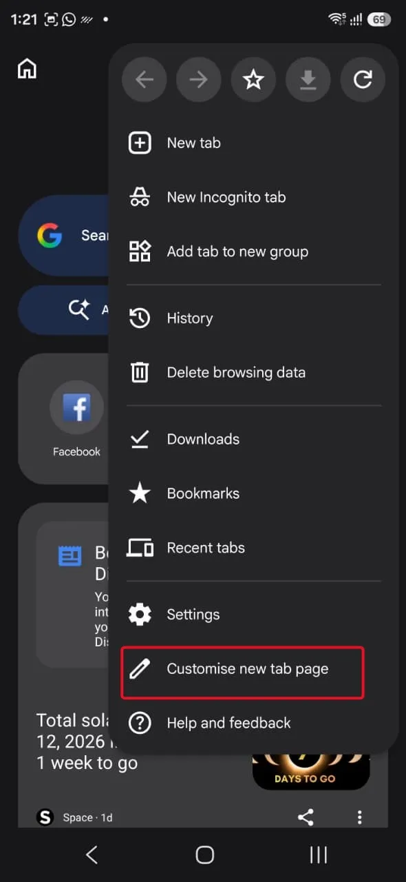 Customize new tab