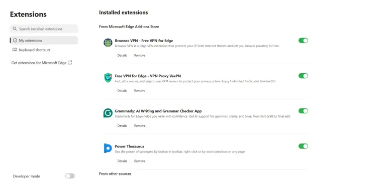 Check Browser Extensions in Various Browsers