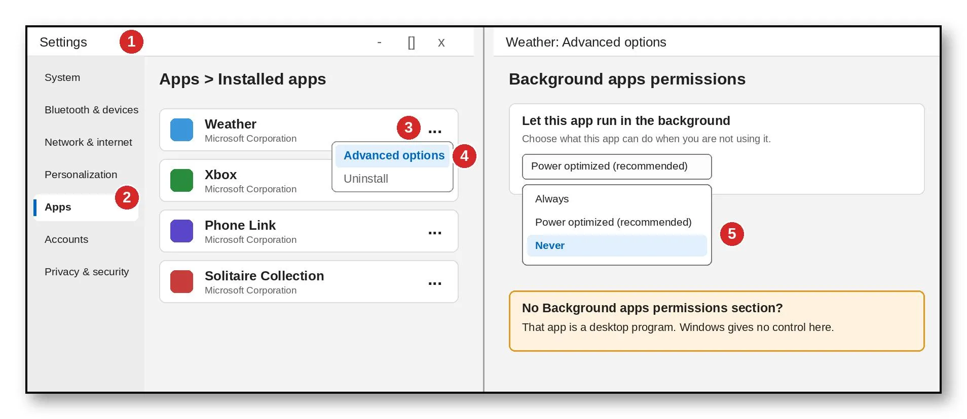 Installed apps