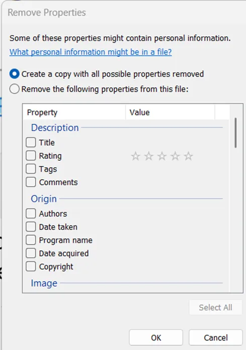 Remove the following properties from this file
