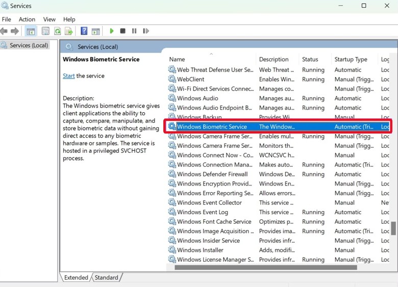 Windows Biometric Service