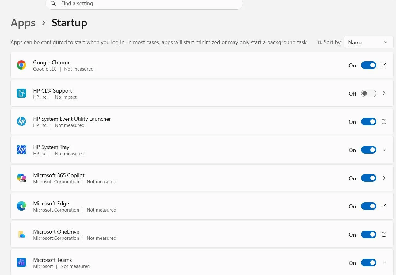 startup permissions